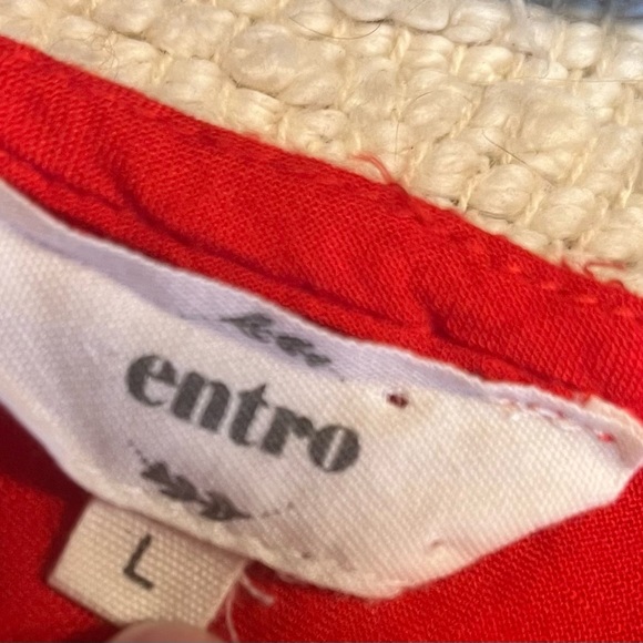 Entro floral embroidery red blouse size L - Picture 5 of 5